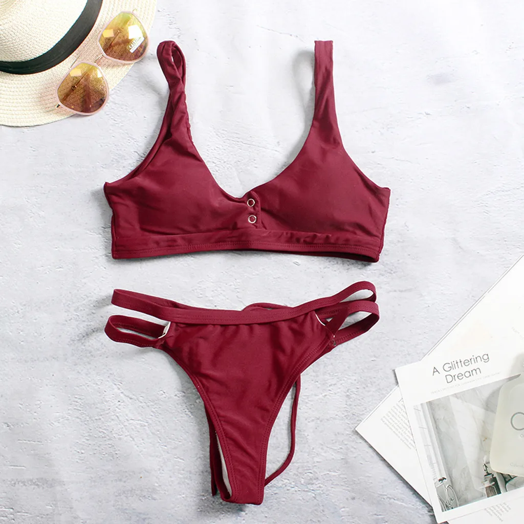 Бикини с высокой талией 2018 сексуальный купальник принтом женские бандажные