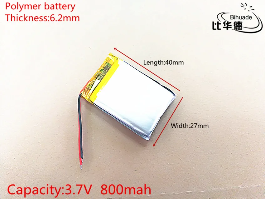 3 7 V 800mAh 622740 литий полимерный ионный аккумулятор для Mp3 MP4 MP5 GPS PSP mobile bluetooth|lithium
