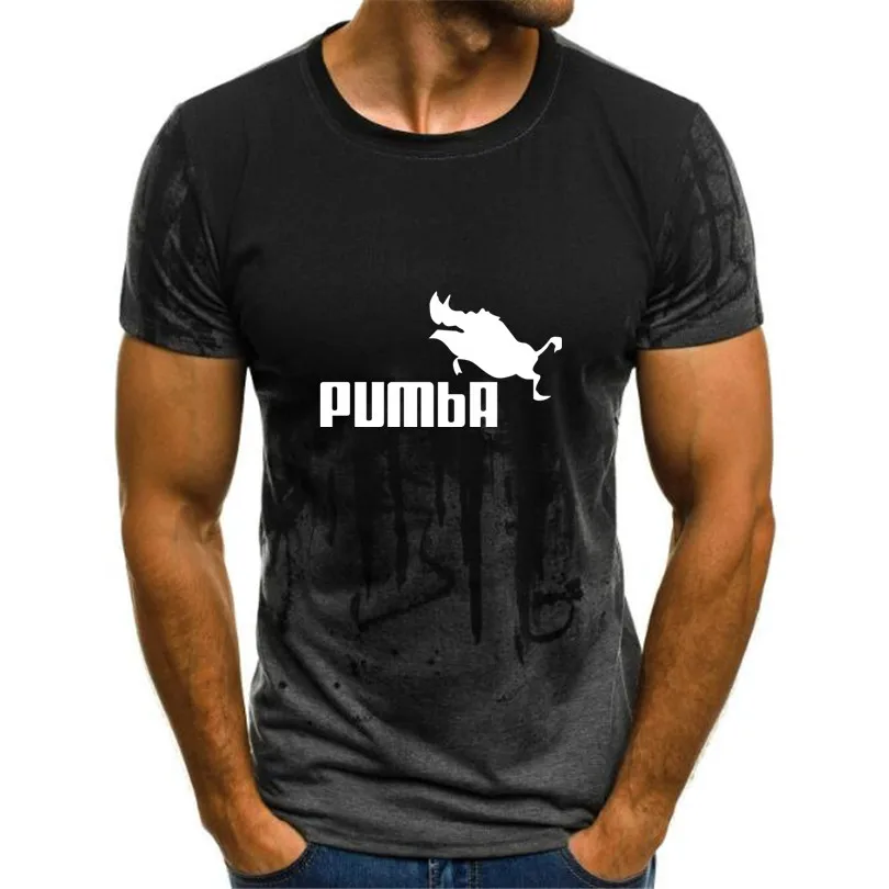 Забавные футболки, милые футболки homme Pumba Мужская, с коротким рукавом топ с камуфляжным принтом, крутая футболка, летний Трикотажный костюм, модная футболка - Цвет: Dark gray35