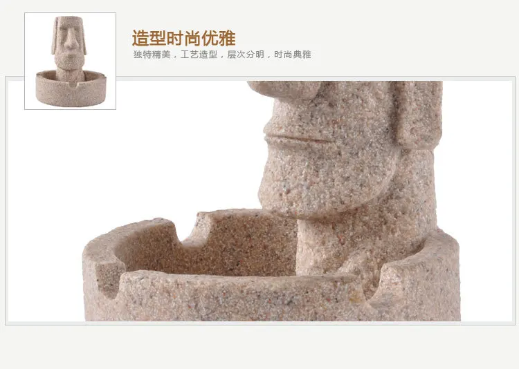 Креативная каменная пепельница Пасхальный остров статуэтки Moai статуэтки Пасхальный день украшения ремесла пепельница дропшиппинг