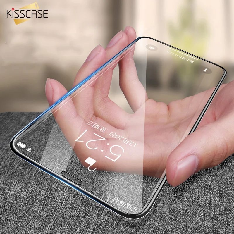 KISSCASE закаленное стекло для iPhone XS Max защита экрана полное покрытие из углеродного