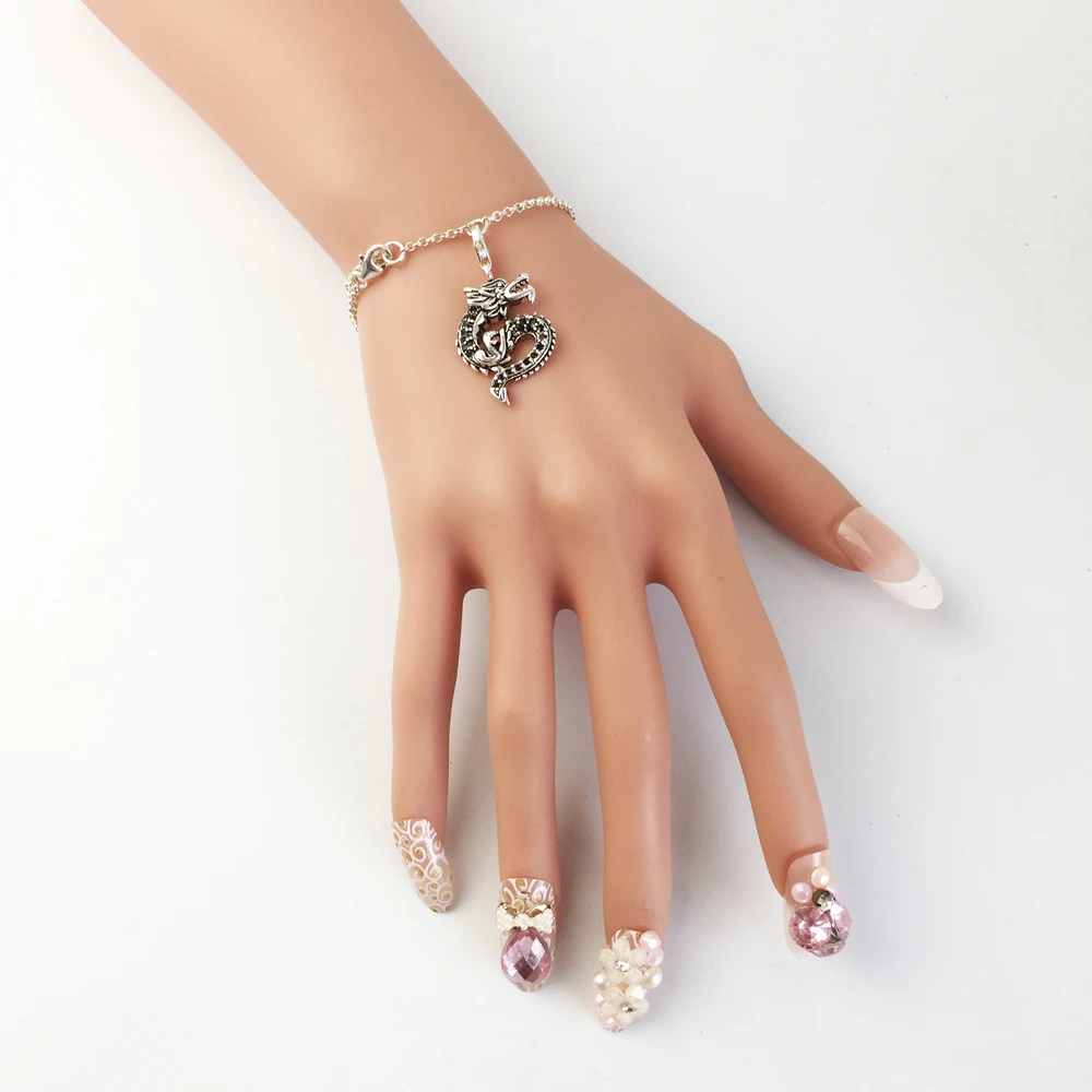 Black Dragon Charm Pendant Fit Bracelet &amp Necklace 2019 New Trendy 925 Sterling Silver Good Making Jewelry Gift For Women Bijoux |