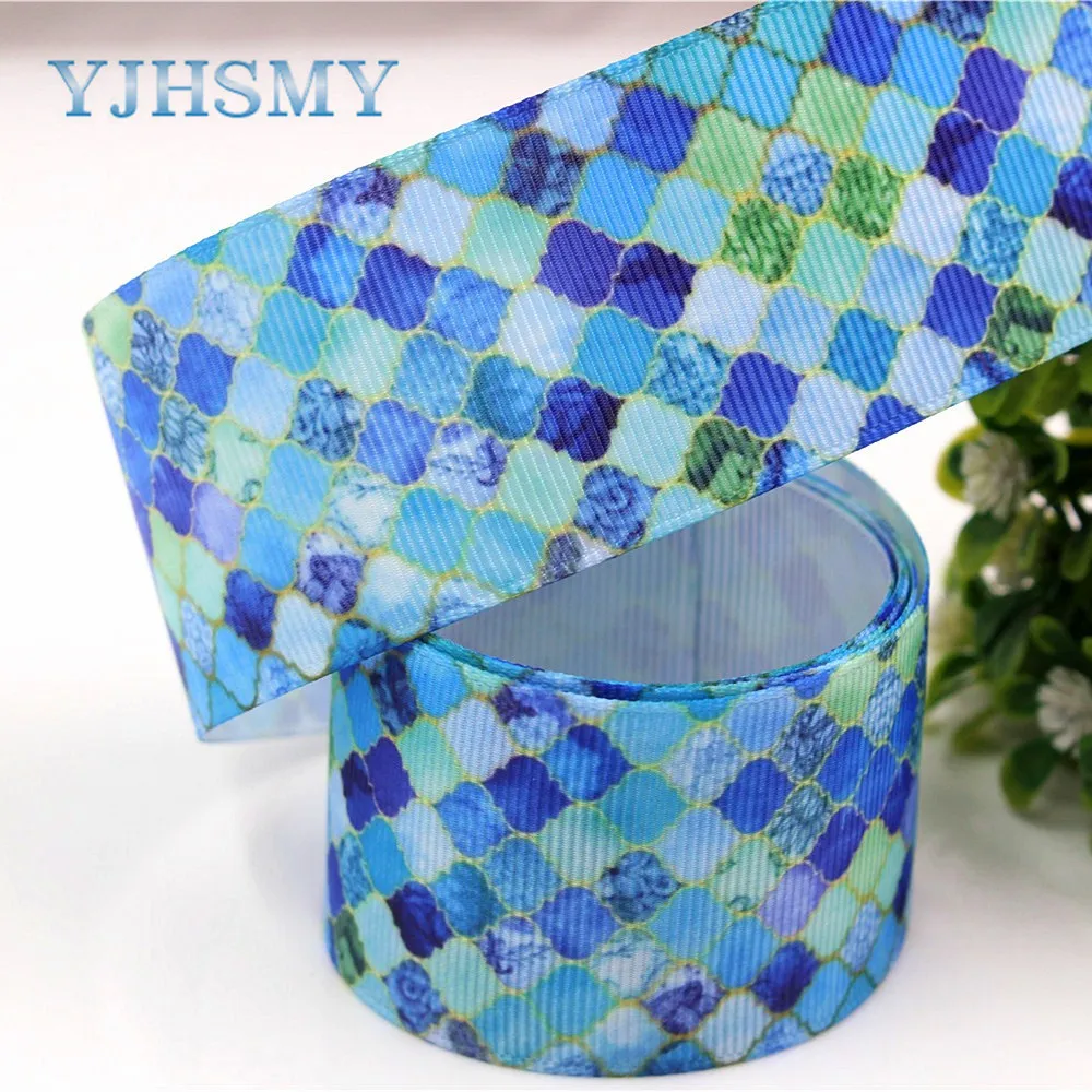 YJHSMY C-171005-579 38 мм 5 ярдов Геометрическая Термотрансферная печатная корсажная лента