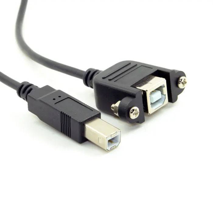 Preise USB 2.0 B Type Male To Female Printer Scanner Hard Disk Extension Cable With Screws For Panel Mount 50cm 200pcs/lot Free By DHL