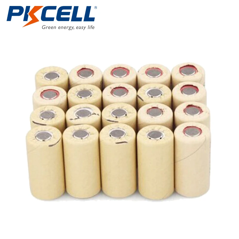 20 x аккумуляторных батарей с высоким потоком энергии 10C Sub C NICD SC2200mAh PKCELL плоским
