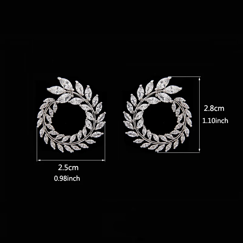 Новый Роскошный ААА Циркон Оливковая ветвь Форма кулон набор для Для женщин