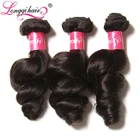 Волосы Longqi бразильские свободные волнистые пучки 3 шт.лот 16-26 дюймов Натуральные Человеческие Волосы Реми плетеные пучки бесплатная доставка