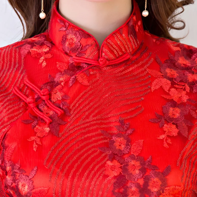 Свадебные Ципао в китайском стиле красный qipao Cheongsam платье|cheongsam dress|cheongsam style
