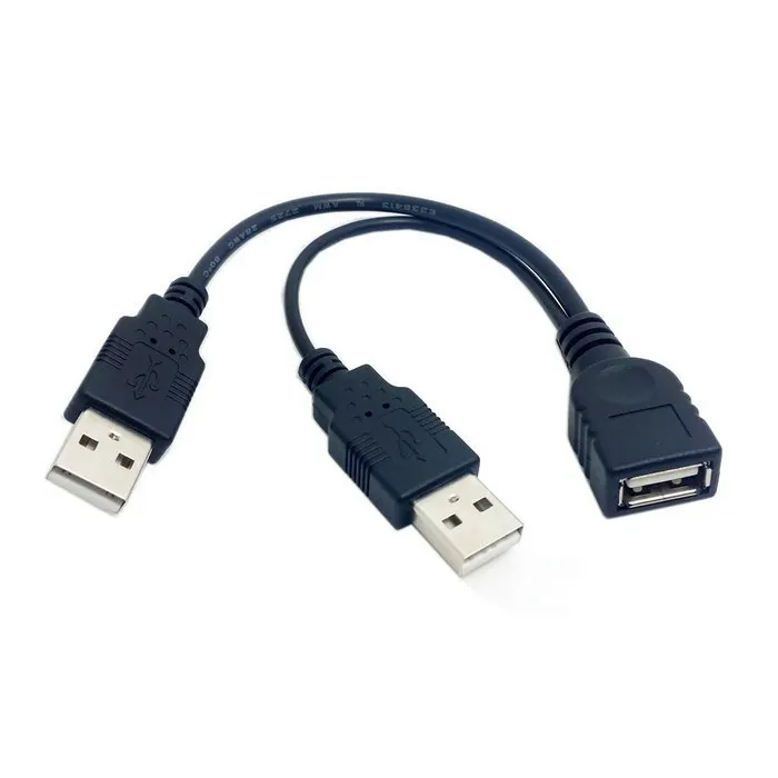 Двойной 2 порта USB 0 данных + Мощность A папа к женскому Y сплиттер Кабель-адаптер