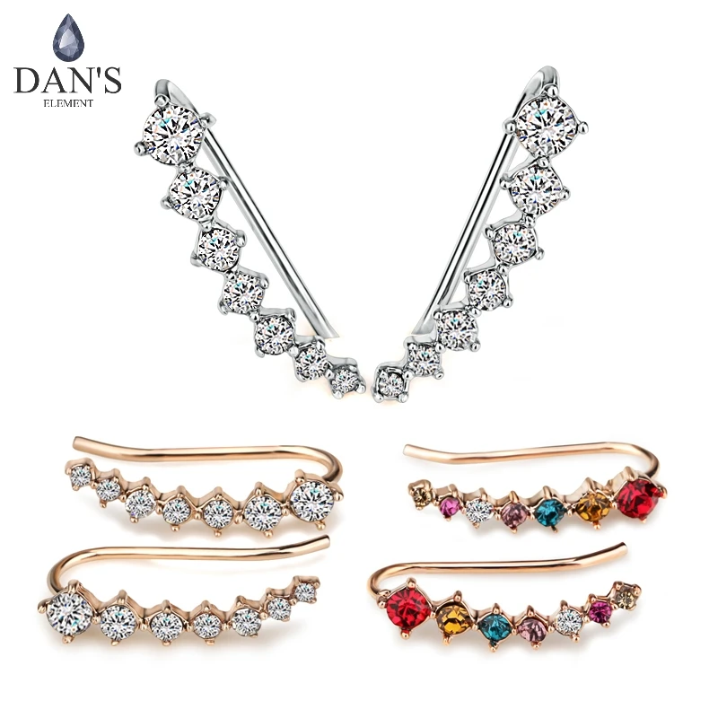 DAN'S ELEMENT Brand Multicolor Stud Earrings Silver/Rose Gold Color Fashion Jewelry For Women Wholesale Drop Shipping DEE527 | Украшения