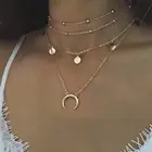 Комплект многослойного ожерелья в стиле ретро для женщин, винтажное богемное ювелирное изделие с подвеской-диском, ожерелье в стиле бохо