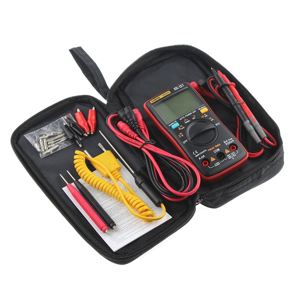 AN8008 AN8009 Auto Range Digital Multimeter 9999 counts With Backlight AC/DC Ammeter Voltmeter Ohm Transistor Tester multi meter