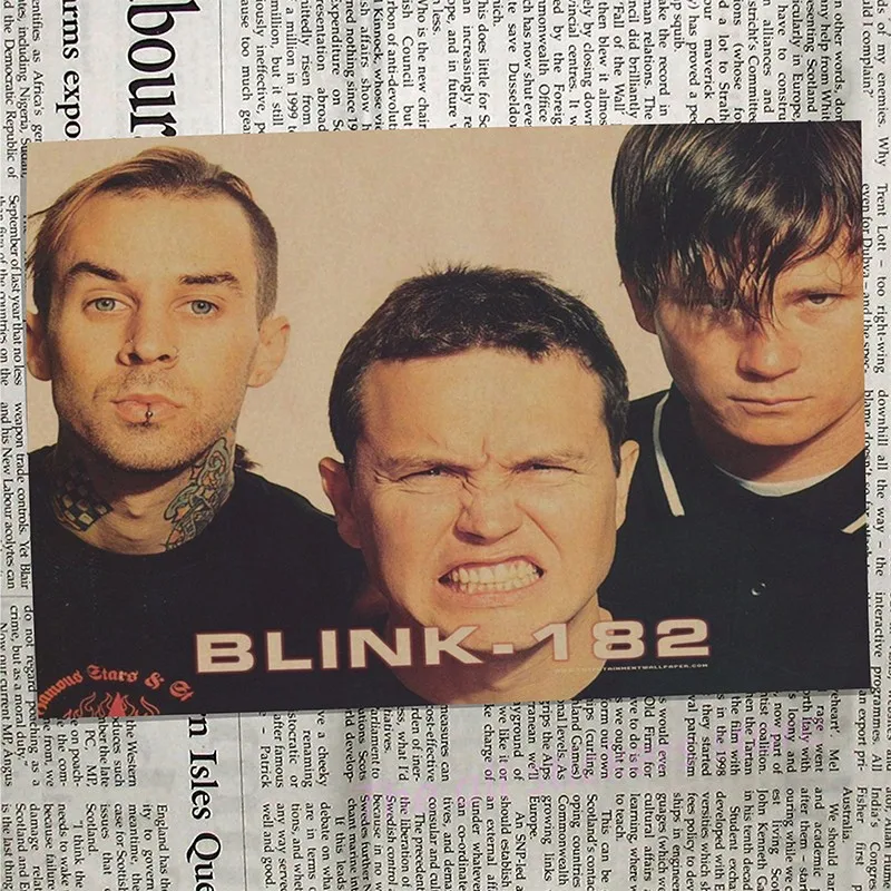 Blink 182, винтажная Ретро рок-группа, музыкальная гитара, матовая крафт-бумага, античный плакат, настенная наклейка, домашний декор/6009 - Цвет: 11
