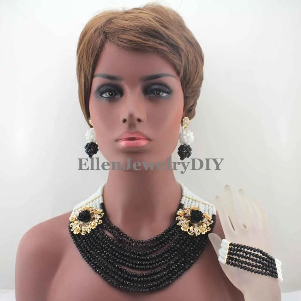

Stylish African nigerian Wedding bridal beads Jewelry Set African style Crystal beaded necklace women Jewelry Set W13346