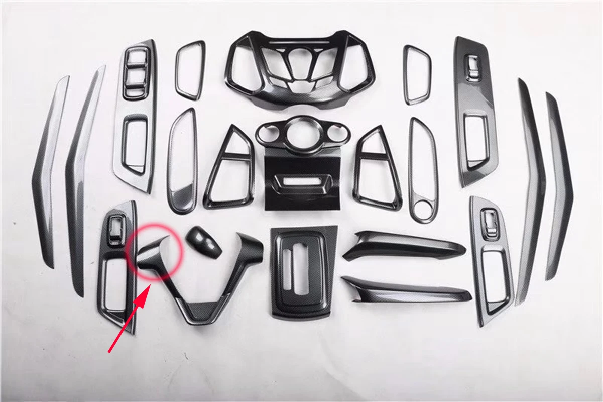 Style A Для Ford ecosport 2013- ABS пластик специальная коричневая краска передний центральный контроль внутренняя отделка Внутренняя дверь чаша 21 шт. 2 версии - Цвет: Style A