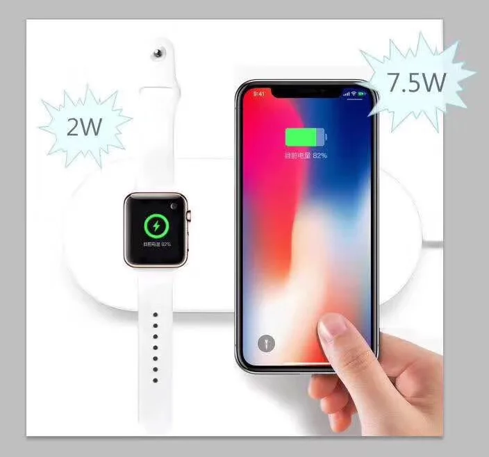 Беспроводное зарядное устройство для iPhone X 8 8plus Pad Быстрая зарядка iWatch 3 2 QI Sumsang S6