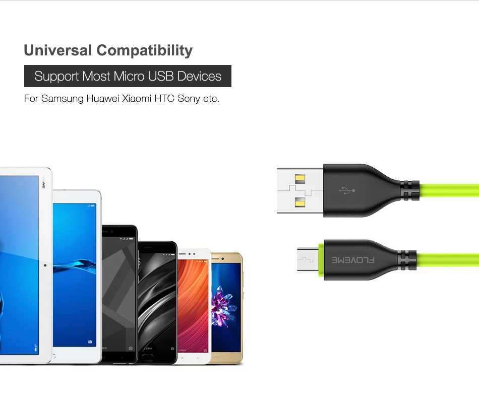 FLOVEME 5 V/2.2A Micro USB кабель для samsung Galaxy S7 S6 Edge для Xiaomi Redmi 4X0,3 m 1m кабели для мобильных телефонов Micro USB зарядка