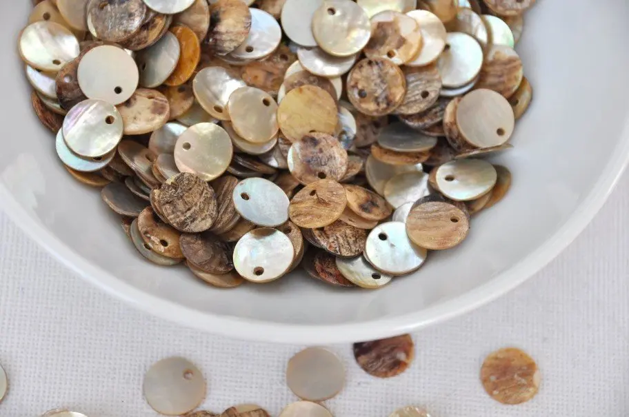 

1000pcs mother of pearl button jewelry making materials 11mm shell beads side holes