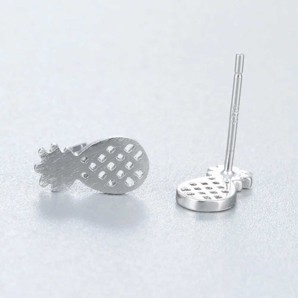 Kinitial 925 Серебряный Фрукты Ананас Серьги-гвоздики минималистский милые серьги