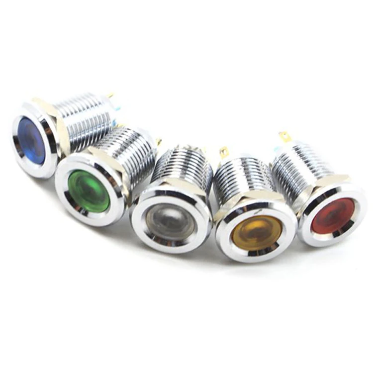 Металлический светодиодный индикатор ABBEYCON из нержавеющей стали 12 мм CE RoHS