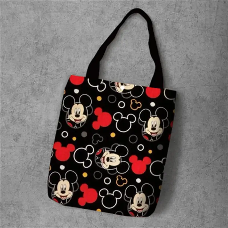 Disney вместительные сумки с Микки Маусом из мультфильма Холщовая Сумка тоут для