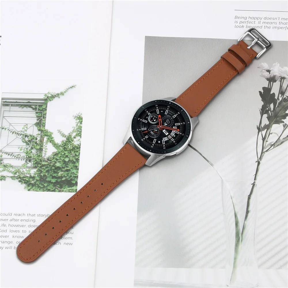22 мм кожаный ремешок для часов samsung Galaxy Watch 46 мм ремешок для gear S3 классические часы huawei ремешок из натуральной кожи 93002