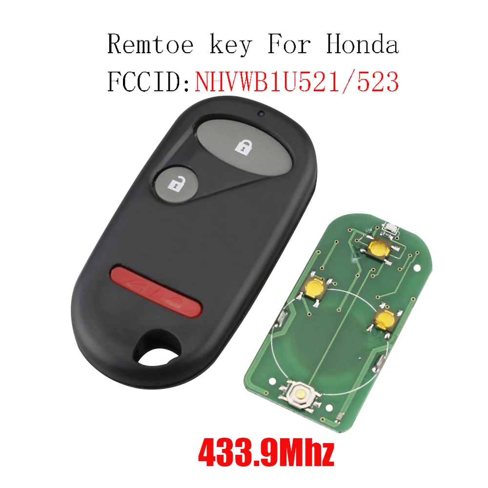 433 9 Мгц дистанционный Автомобильный ключ для Honda Civic 2001 2002 2003 2004 2005 NHVWB1U521 NHVWB1U523