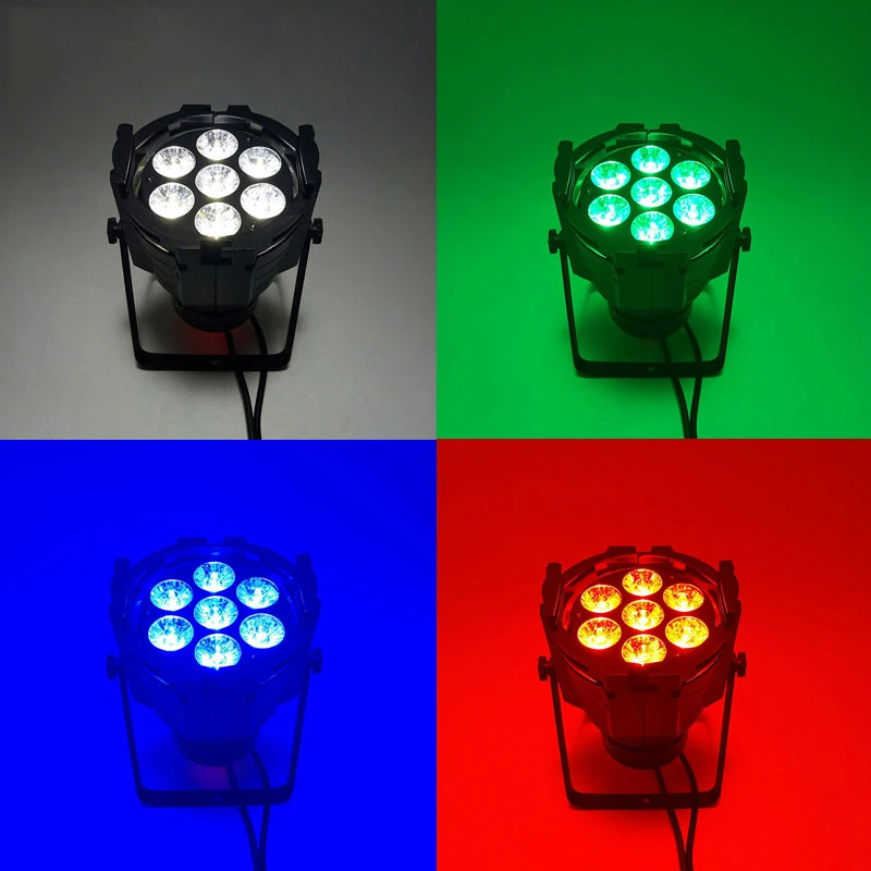 Светодиодный сценический светильник Can Par 7x18 Вт алюминиевый корпус RGBWA + УФ Dmx512
