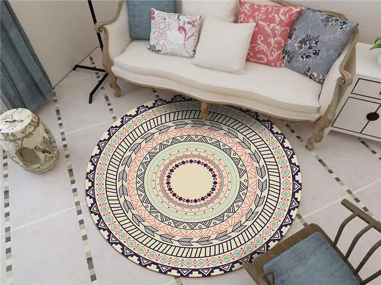 12 Persian Ethnic Mandala Round Carpet Living Room Parlor Flowers European Bedroom round rugs Decorative Area Rug Chair Door Mat - Цвет: 12
