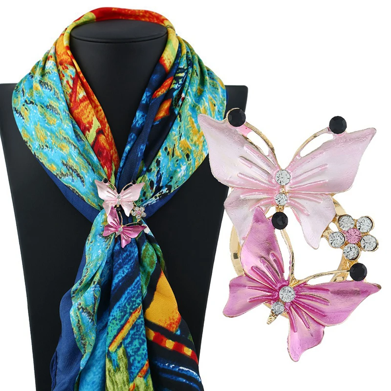 Роскошные Стразы эмалированные броши бабочки для женщин Модная шелковая