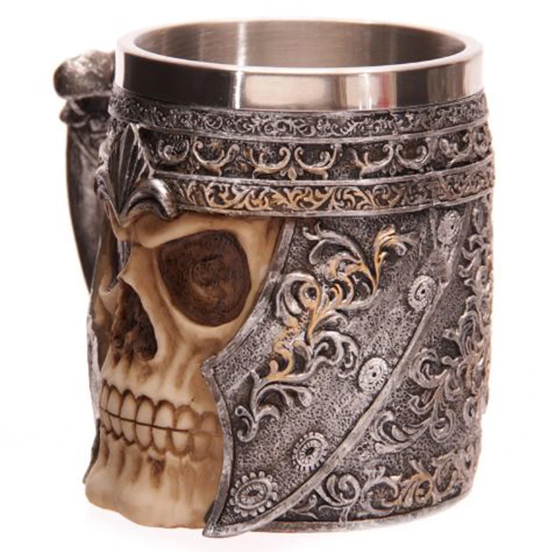 1 шт. кружка из смолы с черепом чашка для танкарда ярким и воином викинга пивная
