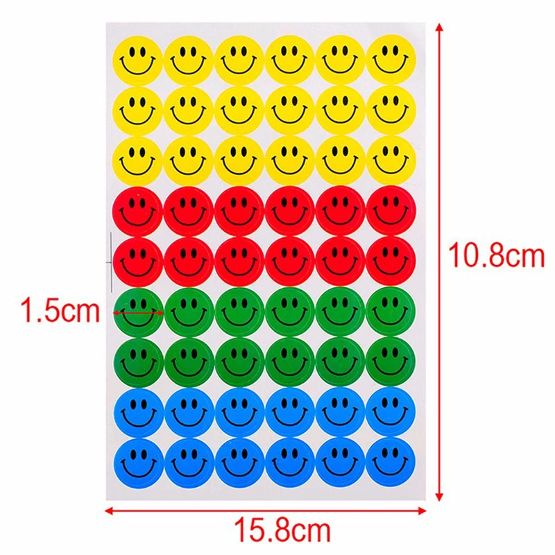 540pcs /Pack (10 Sheets) Classic Toys Smile Sticker Smiley Face Self-Adhesive Paper Label for School Teacher Rewards Kids W0080 | Игрушки и