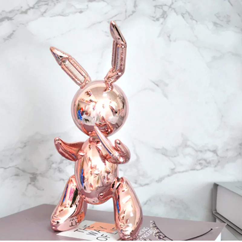 Nordic Rabbit Resin Electroplate Abstraction Animal Sculpture Craftwork Home Desktop Decor Accessories Valentine Gift X1627 | Дом и сад