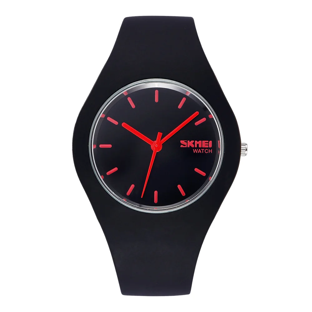 black red Новые модные женские спортивные часы, силиконовые мужские повседневные часы, кварцевые часы для студентов, Relogio MasculinoRelogioFeminino RelojMujer - Цвет: black red