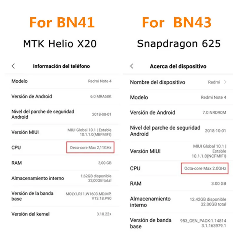 Аккумулятор для телефона Xiaomi Redmi Note 4 global Snapdragon 625 4000 мАч BN43 BN41 оригинальная