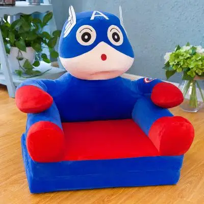 A Big Sofa Captain Диван или диван) Детские Плюшевые опорные сидения диван мультфильм Мстители Человек-паук Капитан Америка стул детские сидения игрушка - Цвет: A Big Sofa Captain