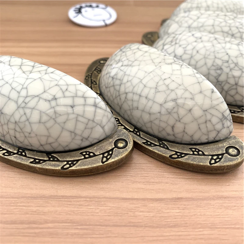 LCH полукруглые 39 мм * 106 Crackle Shell Idyllic керамические ручки детские для шкафа Ручка