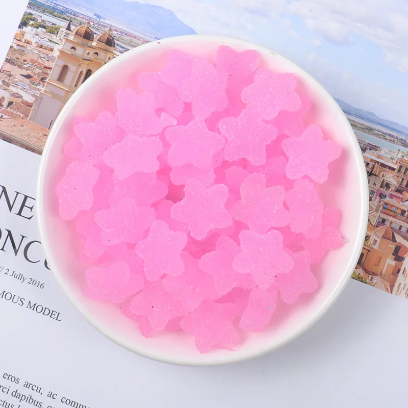 

10 Pcs Candy Color Star Accessories For Diy Jewelry Making Supplies Simulation Soft Sweets Decorative Materials