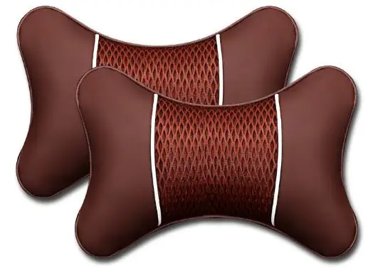2 шт. кожа памяти хлопок автомобильное сиденье эргономичный подголовник подушка