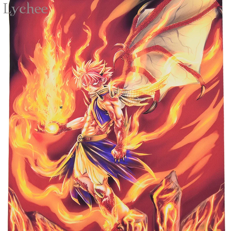 Lychee японский аниме Феи хвост огонь прокрутки живопись холст постер гостиная