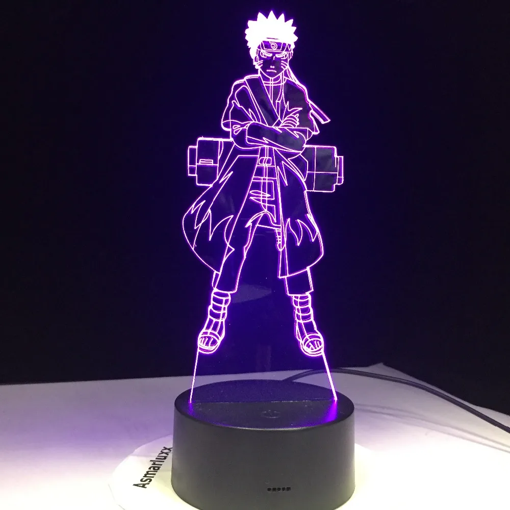 Героя аниме Наруто Аниме 3D светодиодный визуальный сенсорная кнопка Usb