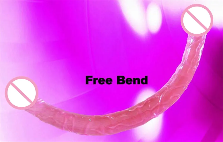 Baile Sex Products 44cm Flexible Double Dildo Long Dong &amp Penis Lesbian Dual Penetration Dildos ST469 | Красота и здоровье