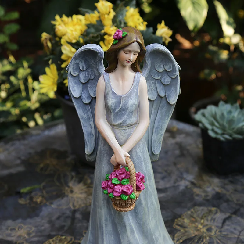 

Garden Decoration Outdoor Garden American Country Gardening Decoration Resin Figure Little Angel Flower Fairy Decoration