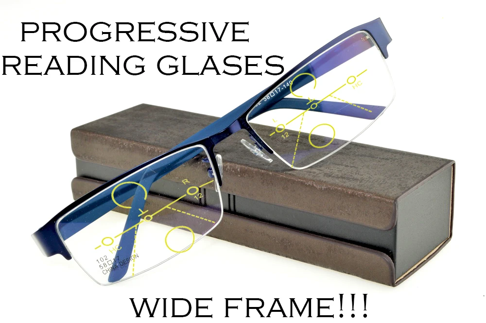 

2019 Claravida Progressive Multifocal Bifocal Antislip Legs Men Wide European Head Reading Glasses +1 +1.5 +2 +2.5 +3 +3.5 +4