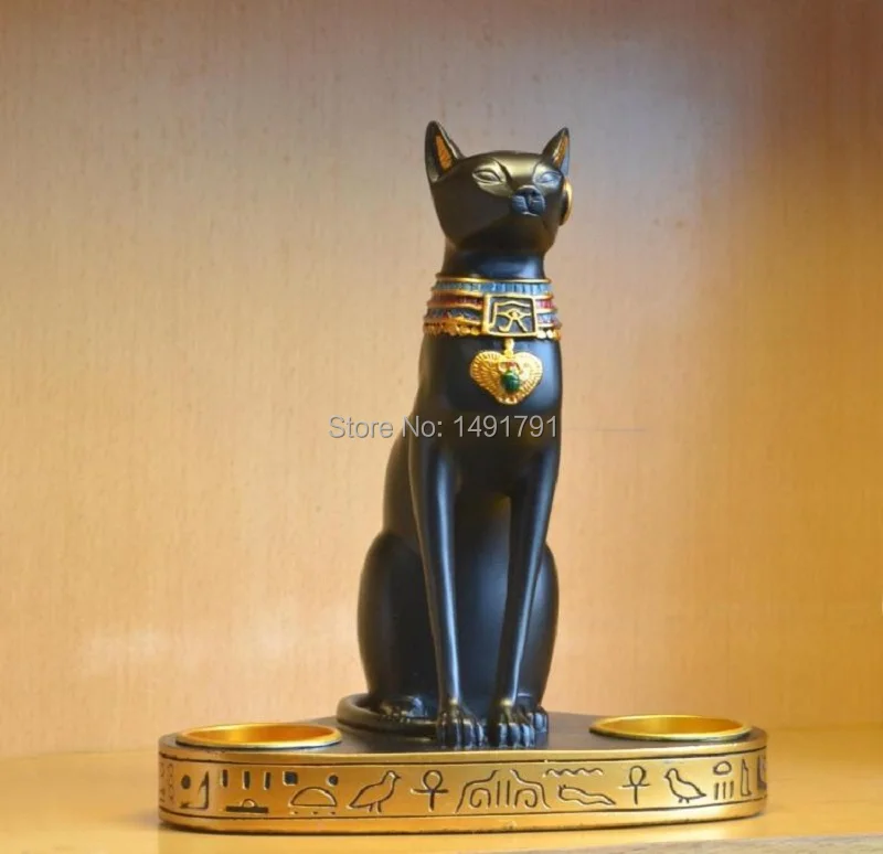 Египет bast двойные подсвечники для египетского побега реальной жизни реквизит