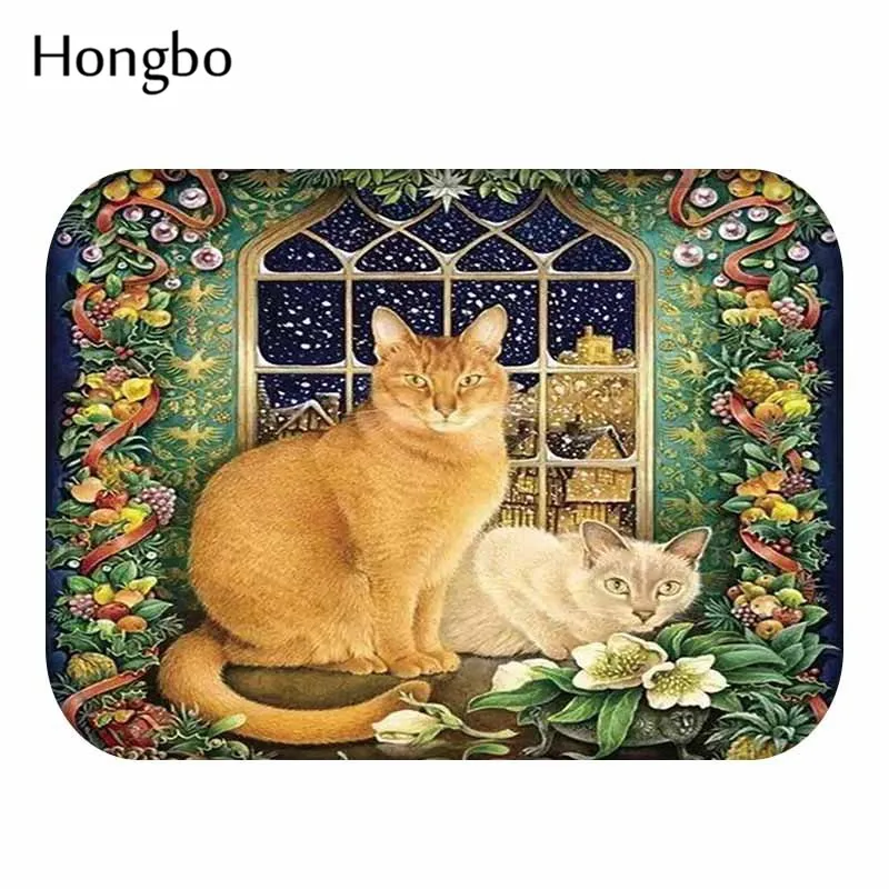 Hongbo Cat открытый вход Крытый ковер коврики коврик фланелевый Противоскользящий Ванная комната Кухня коврики 40x60 см