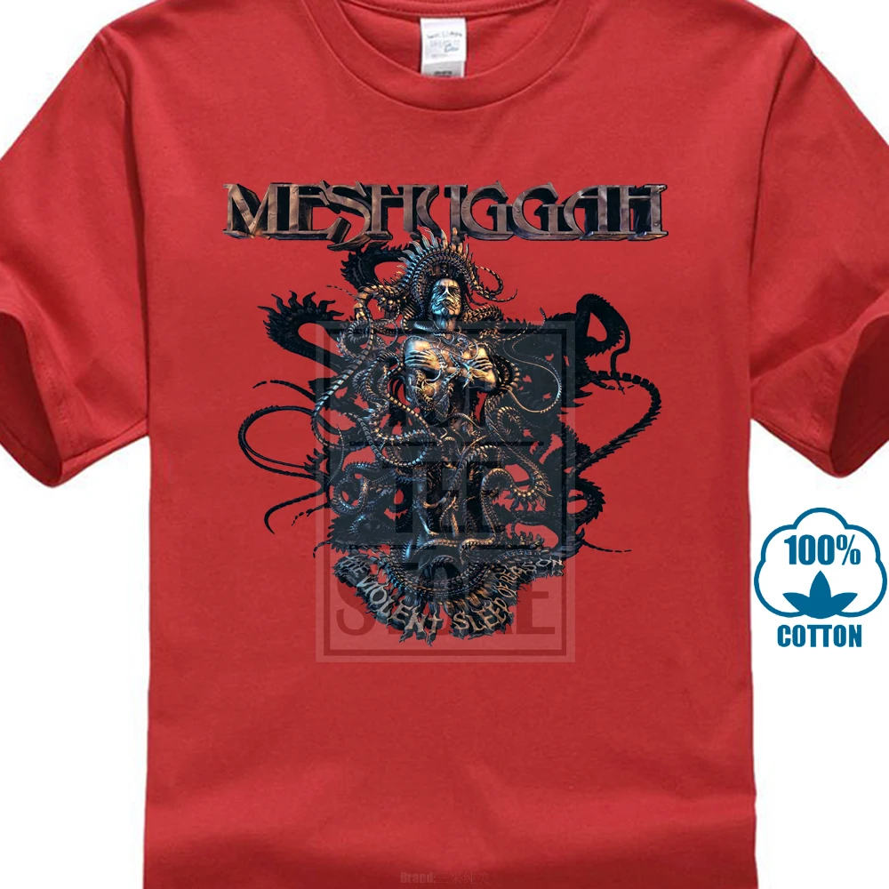 Красный Meshuggah Violent Sleep футболка s m l Xl Xxl Официальная футболка металлическая футболка Новинка - Цвет: Красный