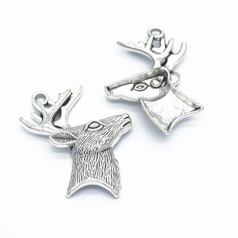 

8pcs Deer Head Charms DIY Jewelry Making Pendant Fit Bracelets Necklaces Earrings Handmade Crafts