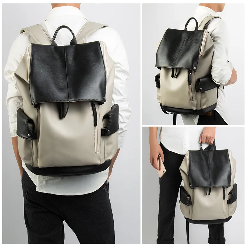 

Hot Large Capacity PU Men's Multifunction Backpacks Travel Backpack For Men Laptop Bag Casual Daily Backpack Business Bags