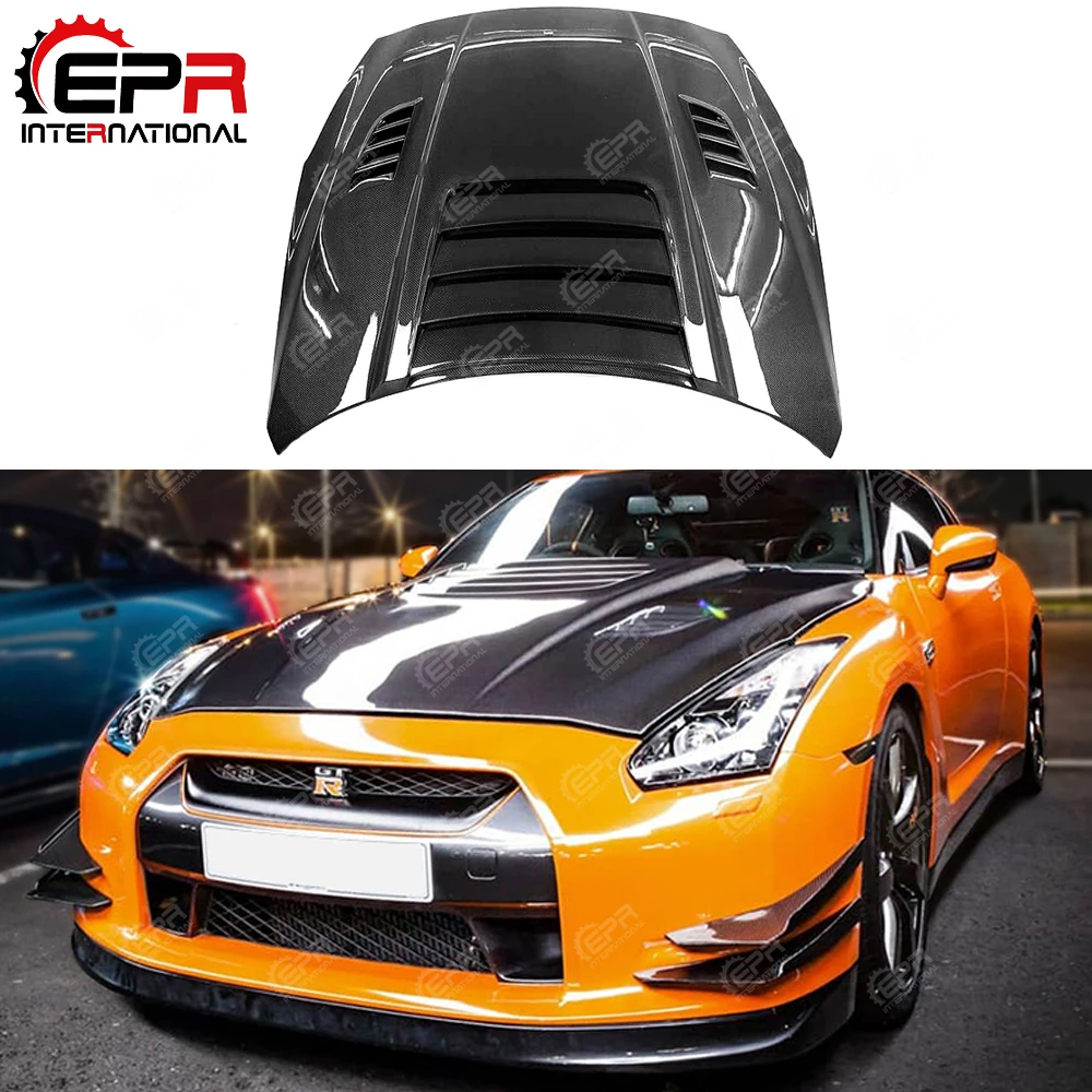 Для Nissan R35 GTR REVO стиль капот из углеродного волокна (с поддоном для воды) глянцевая